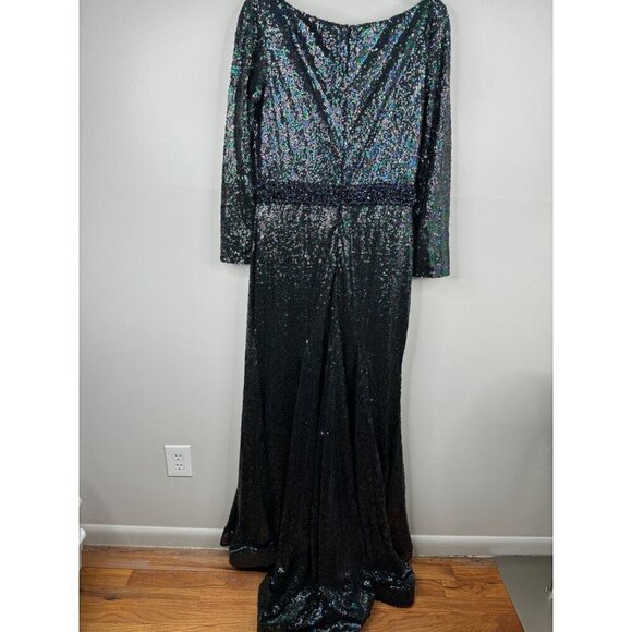 Mac Duggal 67246 Multi-Colored Sequin Beaded Waist Trumpet Gown Size 14W NWT - Picture 8 of 8